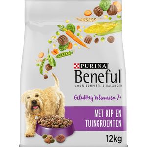 Beneful Gelukkig Volwassen Senior 7+ - Hondenvoer Droogvoer - Kip & Tuingroenten - 12 kg