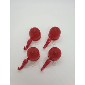 Mastrad - Haakjes met zuignap - 4 stuks - rood