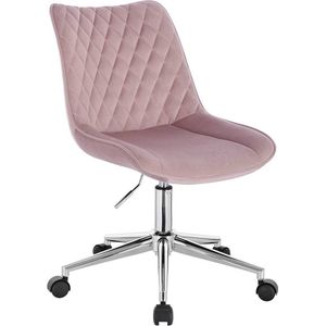 Bolt Edge Bureaustoel Deluxe - Roze Velvet - Ergonomisch Design - Verstelbare Hoogte - Voor Volwassenen - Op Wielen