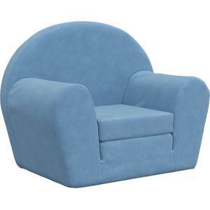 vidaXL Kinderslaapbank - Zacht Pluche Blauw