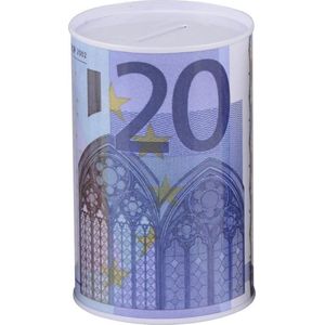 Geld spaarpot 20 euro biljet 8 x 11 cm