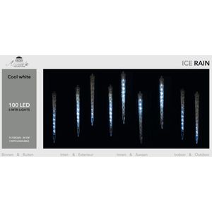 IJspegelverlichting transparant lichtsnoer 10 pegels met 100 witte lampjes - Kerstverlichting ijspegel lampjes