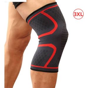 Nivard Sportbrace Knie - Kniebrace - Knee Sleeves Powerlifting - Knee Support - Compressie Knie Brace - Knee Wraps - Dames - Heren - Rood - Maat XXXL