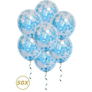 Licht Blauwe Helium Ballonnen Confetti Gender Reveal Geboorte Feest Versiering Ballon Blauw Papier Decoratie - 50 Stuks