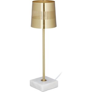 Relaxdays tafellamp marmer - nachtlamp - tafelverlichting goud - vensterbank - G9 fitting