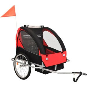 Kinderfietskar en Wandelwagen 2-in-1 voor Kinderen - Duurzame en Veilige Fiets Aanhanger
