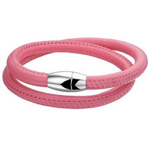 Montebello Armband Acacia Pink - 316L Staal - Leder - Wikkel - 19cm