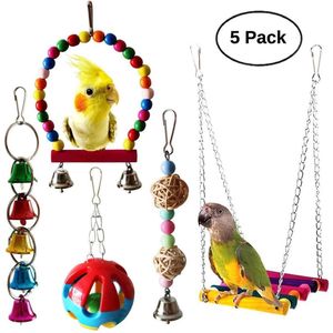 Vogelspeelgoed - 5 stuks vogelkooi decoratie - parkieten speelgoed - papegaai speelgoed