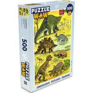 Puzzel Dinosaurus - Potlood - Tekening - Kinderen - Jongens - Baby - Kids - Legpuzzel - Puzzel 500 stukjes