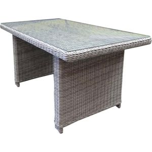 Ibiza lounge-dining tafel 120x80xH70 cm wit grijs