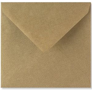 Geribbelde kraft enveloppen 16x16 cm 100 stuks