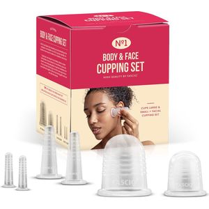 No.1 Body & Face Cupping Set van FASCIQ - complete siliconen cupping set voor Gezicht en Lichaam - huidverbetering - bindweefselmassage