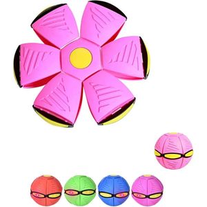 Flat ball disc roze - UFO Bal - Kinderen - Frisbee- UFO bal met lichtjes – LED – Flying saucer ball – Flat ball disc – Schijf – Speelbal – Strandbal - Niet voor dieren