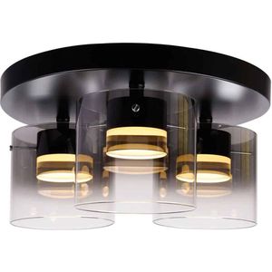 HighLight plafondlamp Salerno 3 lichts - zwart / smoke