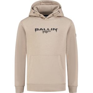 Ballin Amsterdam - Jongens Regular fit Sweaters Hoodie LS - Taupe - Maat 10