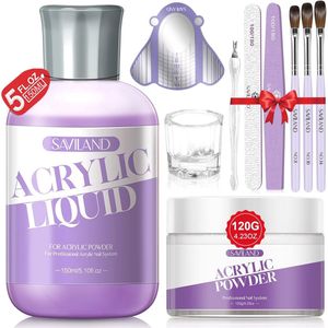 Acryl Nagelkit - Helder Acrylpoeder en Vloeistof voor Nagelverlenging en Ontwerp