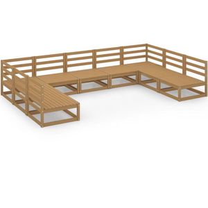vidaXL Loungeset - Loungesets - Tuinsets - Tuinsets - 9-delige Loungeset massief grenenhout