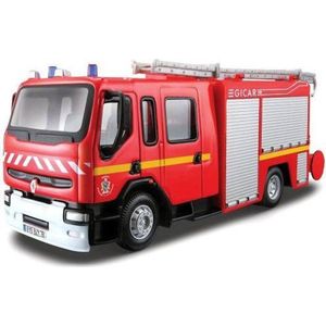 Bburago Renault PREMIUM EMERGENCY FIRE TRUCK 1:50 rood/wit/zilver