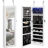 Hoppa! sieradenkast | afsluitbare spiegelkast | wandkast met spiegel | 37x120x10 (BxHxD) | wit