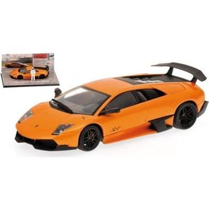 The 1:43 Diecast Modelcar of the Lamborghini Murcielago LP670-4 SV Top Gear of 2009 in Orange. This scalemodel is limited by 2009pcs.The manufacturer is Minichamps.This model is only online available