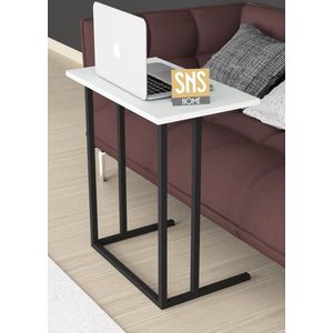 SNS Home - Metalen Poot - Laptopstandaard - Ontbijttafel - Bureau - Computerbureau - 60 cm Breed - Wit