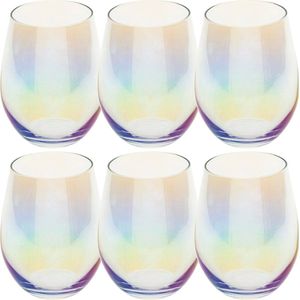 Set van 6x stuks tumbler glazen parelmoer Fantasy 540 ml van glas - Drinkglazen - Waterglazen