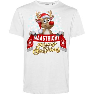 T-shirt Maastricht | Foute Kersttrui Dames Heren | Kerstcadeau | MVV supporter | Wit | maat XL