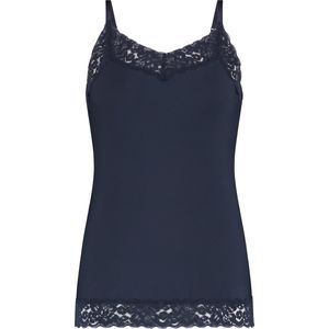 TEN CATE Secrets Lace women spaghetti top met kant (1-pack) - dames singlet - donker marine - Maat: L