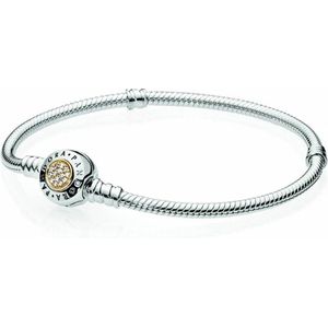 Logo silver bracelet with 14kt 590741CZ