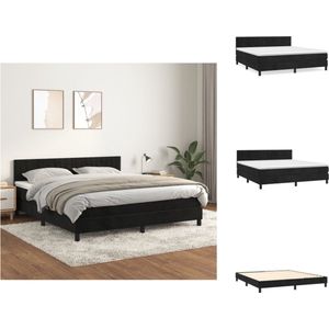 vidaXL Boxspringbed - Comfort - Bed (zwart) - 160 x 200 x 78/88 cm - Pocketvering matras - Middelharde ondersteuning - Huidvriendelijk topmatras(onderdeel- vidaXL) - Bed