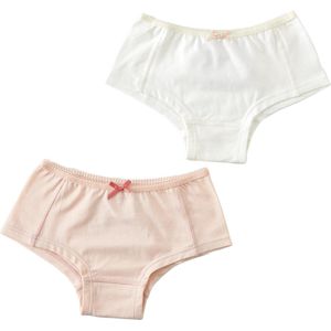 Little Label Meisjes hipster (2-pack) - uni pink & off white