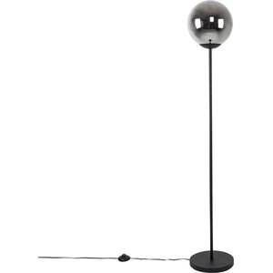 QAZQA pallon - Art Deco Vloerlamp | Staande Lamp - 1 lichts - H 1430 mm - Zilver - Woonkamer | Slaapkamer | Keuken