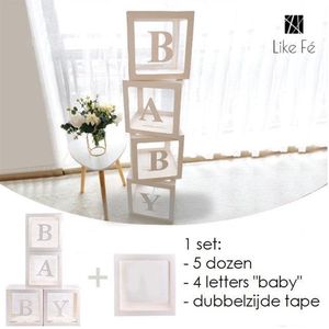 Babyshower-Babyshower versiering-Versieringsset-Baby-Feestartikelen-Babyborrel-Kraamfeest-Decoratie-DIY-Kraamcadeau-Verjaardag-Party-Jongens-Meisjes-Duurzaam-Herbruikbaar-Multifunctioneel-Transparante dozen-Set-Fotoshoot-Binnen-Buiten-Decoratie