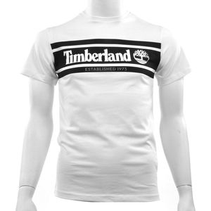 Timberland - SS Crew Graphic Tee - Timberland t-shirt - XXL - Wit