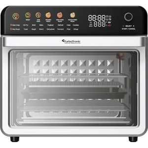 TurboTronic AFO310 Airfryer XXL en Vrijstaande Mini oven – Enkel Deur - 34 Liter – Zilver