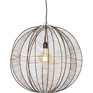 QAZQA dong - Industriele Hanglamp voor boven de eettafel | in eetkamer - 1 lichts - Ø 63 cm - Brons - Industrieel - Woonkamer | Slaapkamer | Keuken