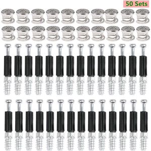 Goodivery ® Rastex 15 excentrische meubelverbinders, meubelverbinders, gegoten zink vernikkeld, meubelkastverbinders, Ø 15 mm, passchroef excentrische nokken en bouten, paspluggen M6 x 45 mm