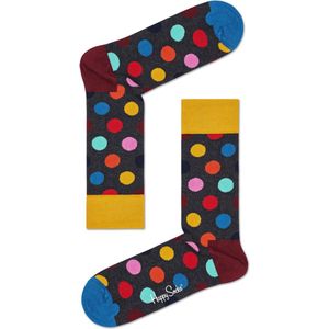 Happy Socks Big Dot Sokken - Donkergrijs | Maat 41-46