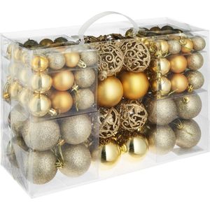 tectake -  Set van 100 kerstballen goud - 403323