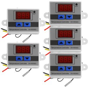 AZDelivery XH-W3001 DC 12V 120W digitale LED Temperatuur Controller Module, Mini Thermostaat Switch Waterdichte Sensor Sonde, inclusief E-Book! (Pack van 5)