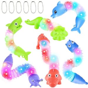 6 stuks lichtgevende pop-tubes- speelgoed voor sensorisch spel draaibaar 360° - mini-fidget-speelgoed voor kinderverjaardag 1-10 jaar .