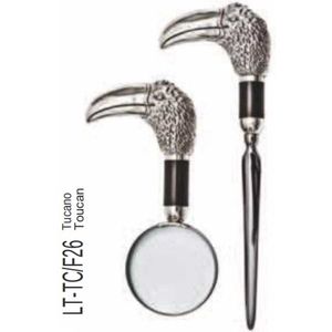 MadDeco - set verzilverd vergrootglas en briefopener flamingo - italiaans design