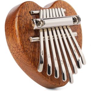 Kalimba mini – 8 Tonen – Duimpiano – Muziekinstrument – Mahoniehout – Voor Kinderen en Volwassenen - Hartvorm