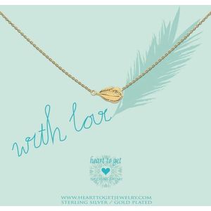 Heart to Get - Ketting GeelGoud necklace feather Ketting One-size