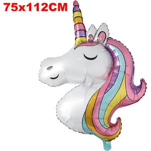 Ballon Eénhoorn Multicolour - 75 x 112 cm - Folieballon - Unicorn - Paard - Helium - Feest - Babyshower - Beterschap - Geboorte - Geslaagd - Kinderfeestje - Tienerfeestje - Verjaardag - Welkom Thuis