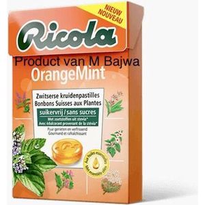 Ricola Orange-Mint Suikervrij Kruidenpastilles 20X50G