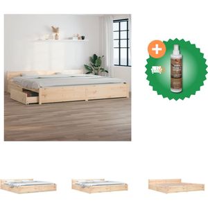 vidaXL Bedframe met lades 200x200 cm - Bed - Inclusief Houtreiniger en verfrisser