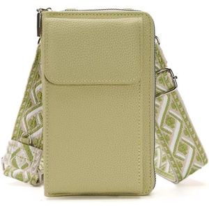 Rico Vitello Smartphone tasje/Telefoontasje Dames Crosbody/Universeel Schouder telefoontasje/Ruimte voor credit card, bankpasje,kleingeld,papiergeld/ van hoge kwaliteit/ tas voor paspoort en voor op reis en vakantie kleur olifegroen