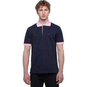 Web Blouse Comfy Heren Polo Shirt Korte Mouw Blauw