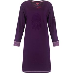 Irresistible Dames Nachthemd - Katoen - Ronde Hals - Paars - Maat S